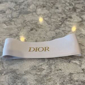 ✨ Dior Satin Ribbon – White with Gold Logo – 2” Wide x 103” Long